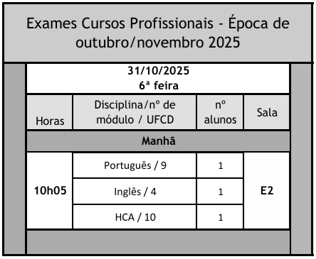 exames cprof epoca out nov 2025
